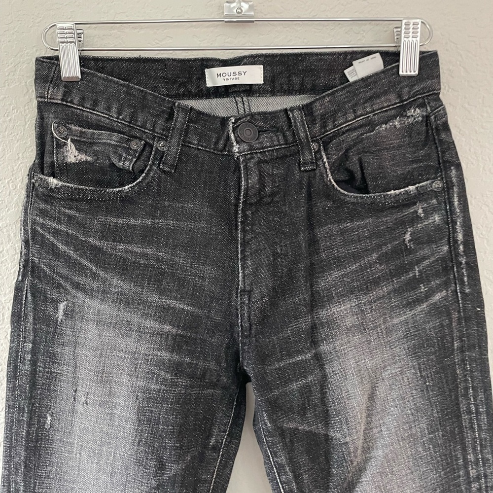 Moussy Vintage Checotah Distressed Skinny Jeans in Black Size 26 - Picture 4 of 13